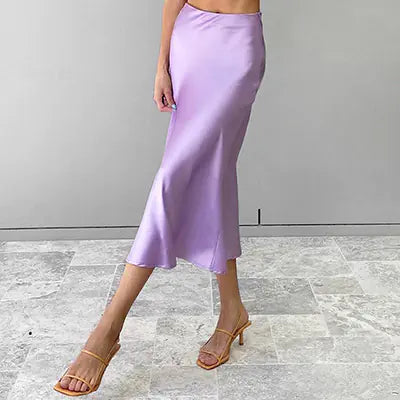 Elegant Satin A-Line Skirt